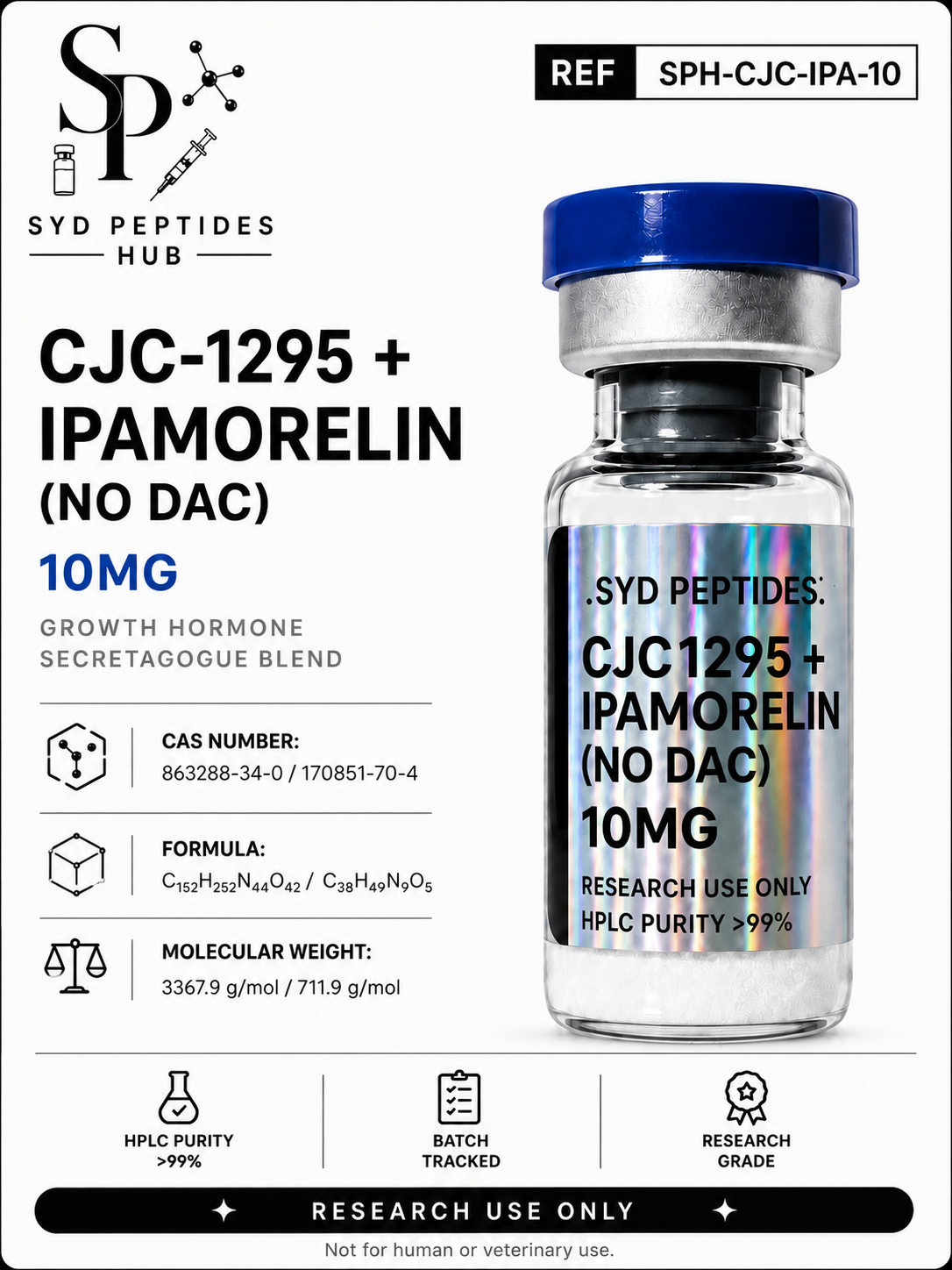 CJC 1295 + IPAMORELIN (NO DAC) 10mg